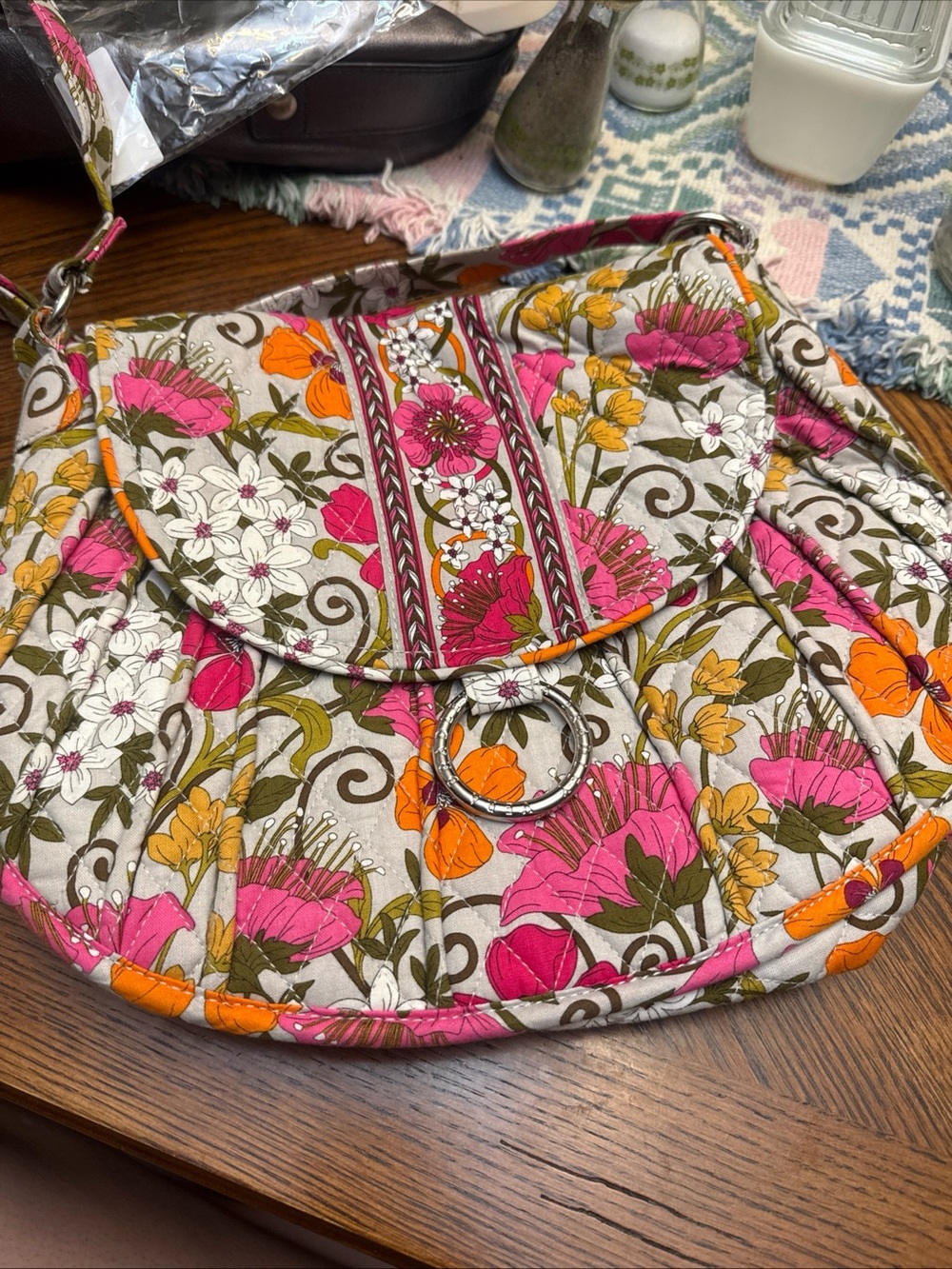 Vera Bradley Tea Garden Floral Saddle Up Crossbody Shoulder Bag Purse Retired